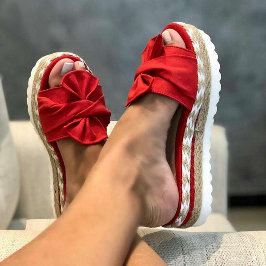 Damen Plateau Sandalen mit Knot-Detail für den Sommer 0