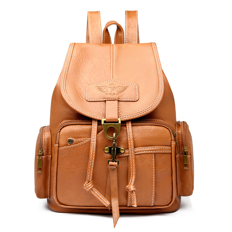 Damen Rucksack Modern mit Klappenverschluss und Verstellbaren Schultergurten 1