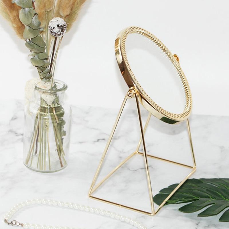 Damen Schminkspiegel Mit Licht und Doppelter Vergrößerung, Goldfinish 4