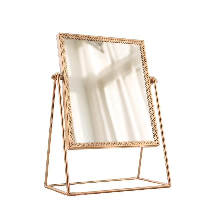 Damen Schminkspiegel Mit Licht und Doppelter Vergrößerung, Goldfinish 6