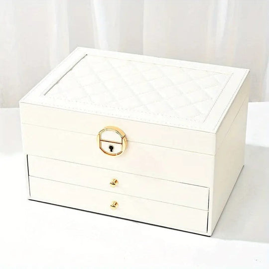 Damen Schmuckschatulle Mehrschichtiger Organizer für Ringe, Halsketten und Ohrringe 1