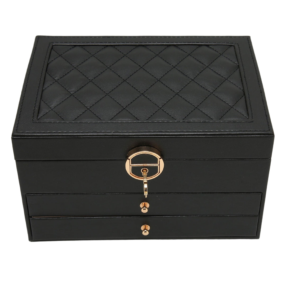 Damen Schmuckschatulle Mehrschichtiger Organizer für Ringe, Halsketten und Ohrringe 7