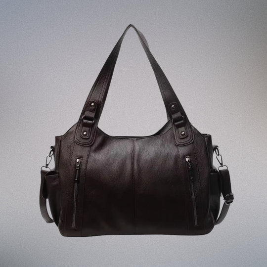 Damen Schultertasche aus Veganem Leder mit Metallakzenten, Praktisch und Stilvoll 5