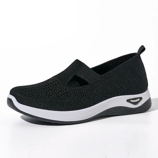 Damen Sneaker Atmungsaktive Freizeit Schuhe Flache Slip-On Mesh Gummi 7