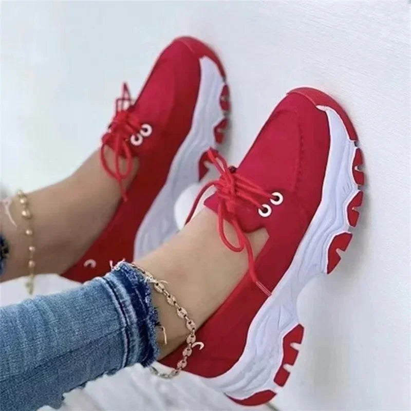 Damen Sneaker Plattform Atmungsaktiv Sportlich 3