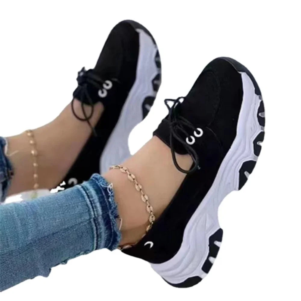Damen Sneaker Plattform Atmungsaktiv Sportlich 5