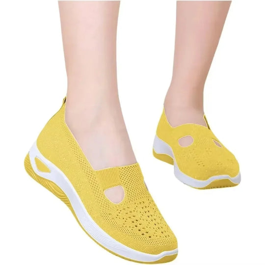 Damen Sneakers Slip-On Atmungsaktiv mit Fußgewölbeunterstützung und Memory Foam 1