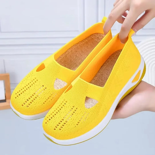Damen Sneakers Slip-On Atmungsaktiv mit Fußgewölbeunterstützung und Memory Foam 4