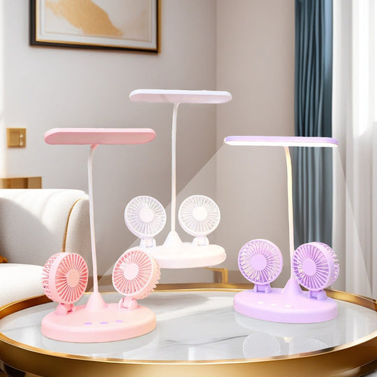 Damen Tischventilator mit LED-Beleuchtung und verstellbarem Neigungswinkel 1