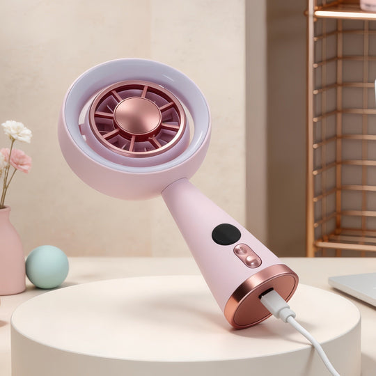 Damen Tragbarer Mini Ventilator Mit LED-Beleuchtung USB Mini Ventilator 2