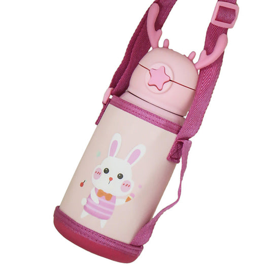 Damen Trinkflasche Sport mit Niedlichem Hasen-Design, Isoliert und Auslaufsicher 1