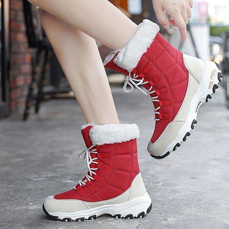 Damen Winterstiefel Gefüttert Warm Sportlich 8