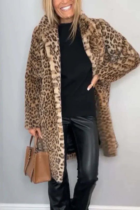 Damenjacke Winterjacke Leopardenmuster Modischer Schnitt 1
