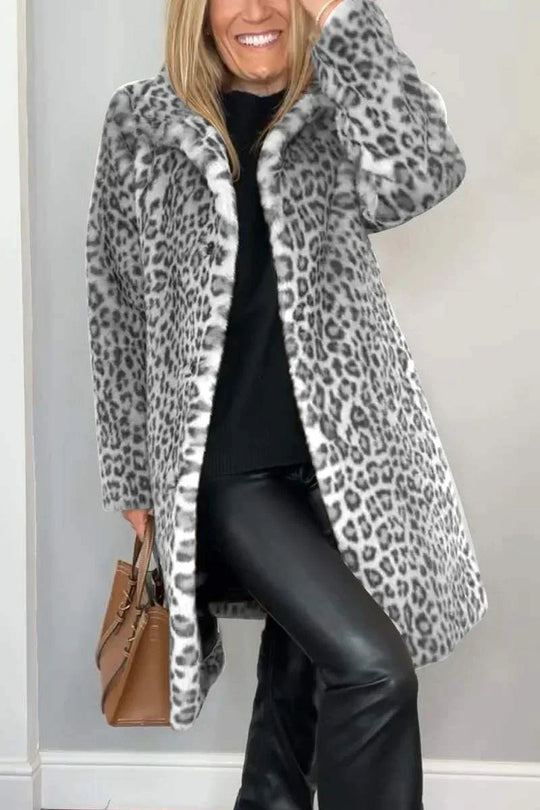 Damenjacke Winterjacke Leopardenmuster Modischer Schnitt 4