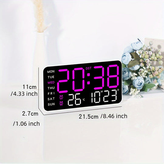 Digitale Wanduhr Modern Multifunktional mit Klarer Anzeige und Temperaturmonitor 5