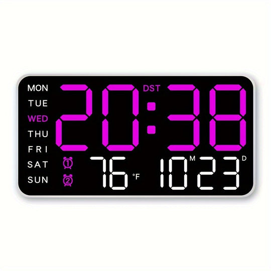 Digitale Wanduhr Modern Multifunktional mit Klarer Anzeige und Temperaturmonitor 9