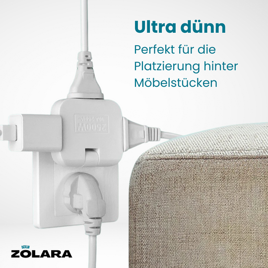 EU-Steckeradapter mit 3 Anschlüssen und drehbarem Kopf 1