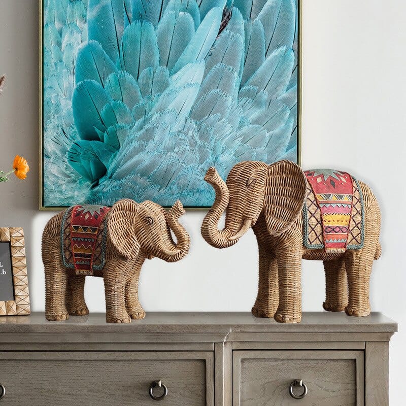 Elefanten Statue aus Rattan Design 2
