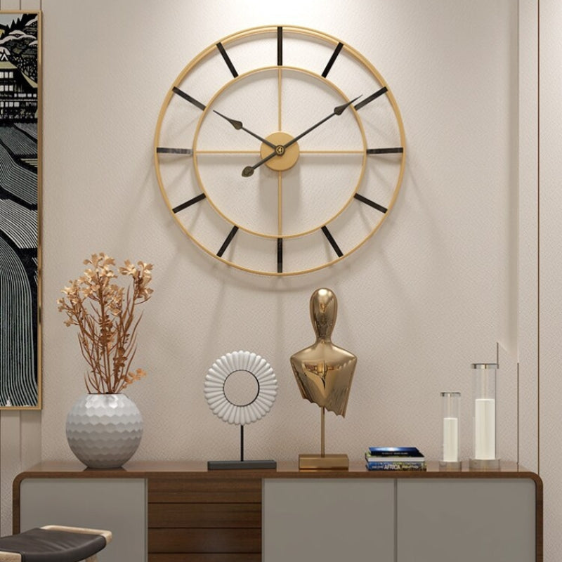 Große Wanduhr Modern Schwarz mit Minimalistischem Design und Geräuschlosem Mechanismus 1