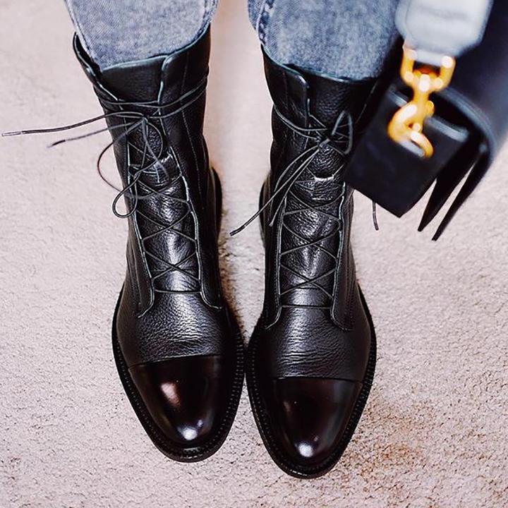 Damen Stiefel Klassisch Synthetisches Leder, Elegante und Vielseitige Stiefel für Jeden Anlass 4
