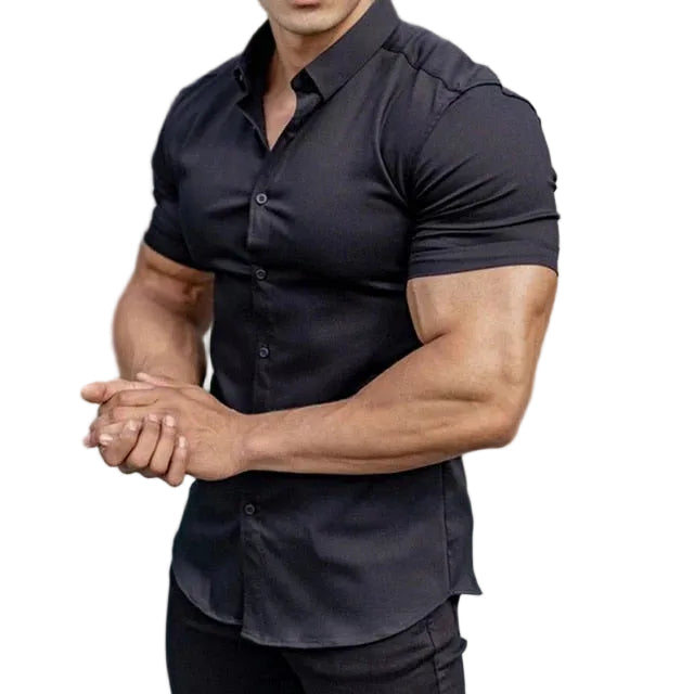 Herren Kurzarmhemd Stretch Modern Fit 0