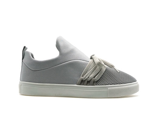 Herren Slip-On Schuhe Textil Grau Bequem 0
