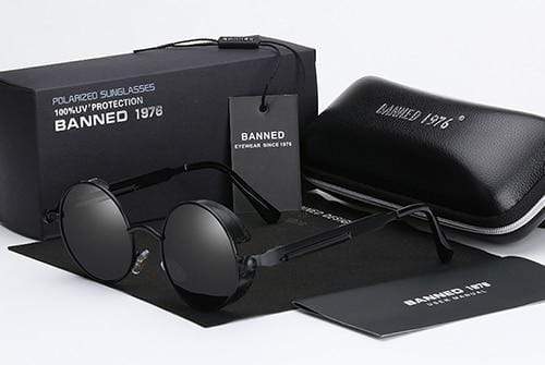 Herren Sonnenbrille Runde Steampunk Retro 1