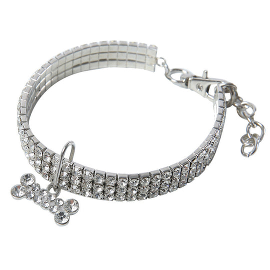 Hunde- und Katzenhalsband mit Glitzer und Strass für besondere Anlässe 0
