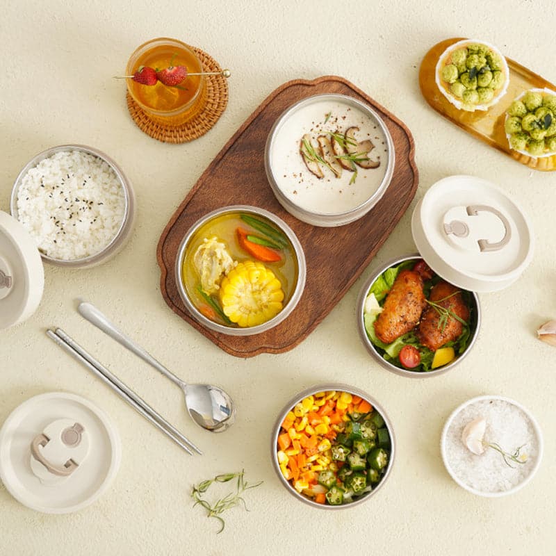 Isolierte Lunchbox für Warme Mahlzeiten Unterwegs mit Tragetasche 6