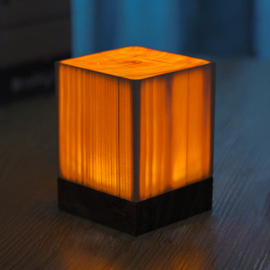 Kabellose LED Tischleuchte mit Touch-Steuerung und Holzdesign für Nachttisch oder Wohnzimmer 12