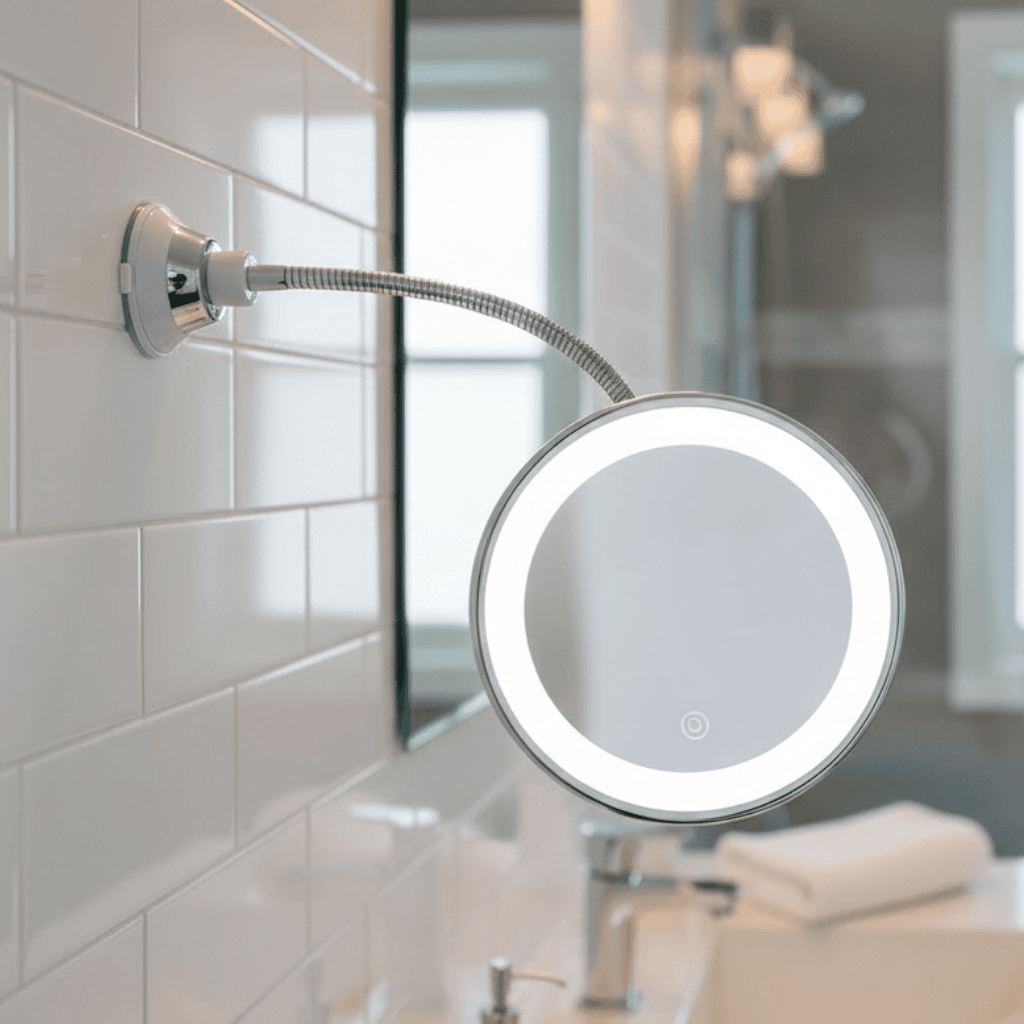 Kosmetikspiegel mit Licht und 10-fach Vergrößerung für präzises Make-up und Styling 0