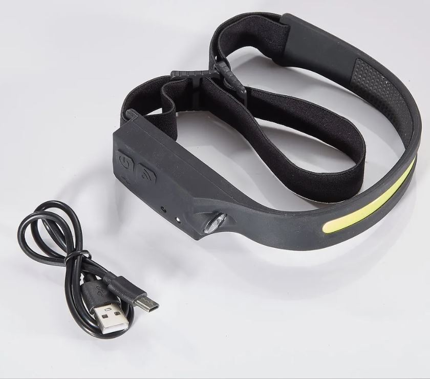 LED Stirnlampe mit Wellensensor für Joggen und Outdoor-Aktivitäten, 5 Lichtmodi, Verstellbares Kopfband 3