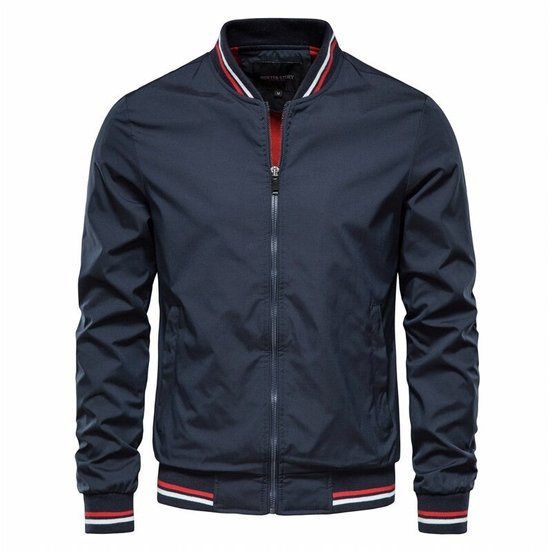 Variant image for Herren Jacke Schwarz Bomberjacke Stilvoll Polyester Strapazierfähig-23