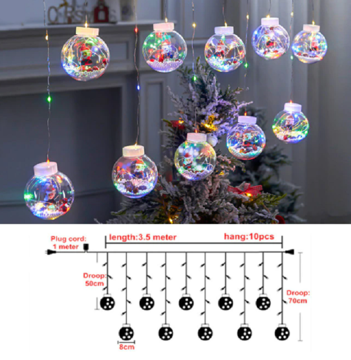 Lichterkette Weihnachtsbaum mit Fernbedienung - LED Lichterkette für Weihnachtsbeleuchtung Außen und Innen 3