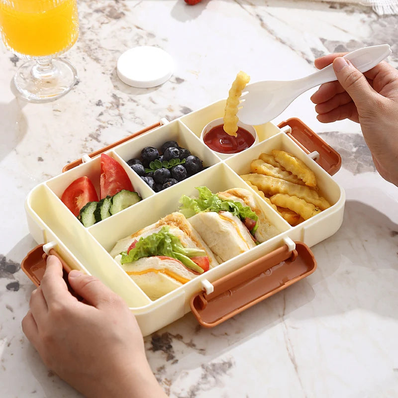 Lunchbox mit Tiermotiven und sicherem Verschluss für Kinder und Erwachsene 4