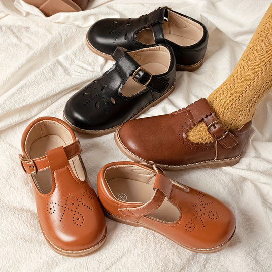 Mädchenschuhe Vintage Stil Flach mit Antirutschsohle 23-38 3