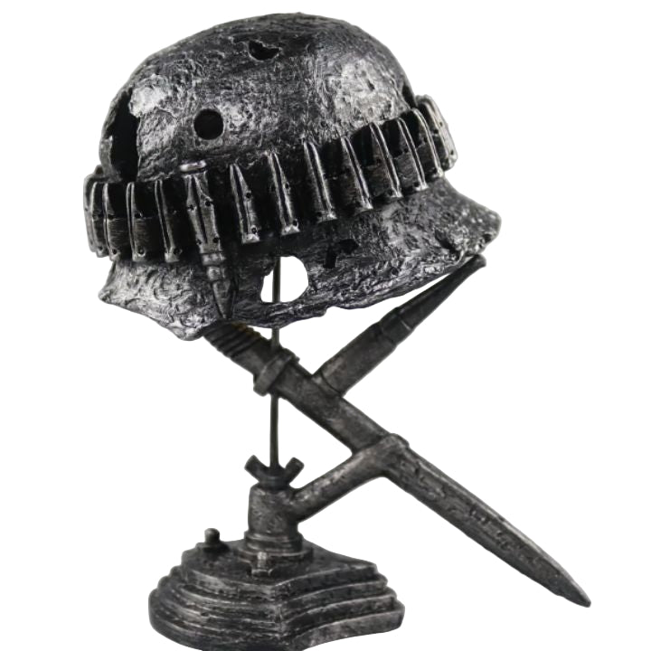 Männer Tischlampe Vintage Stahlhelm Design mit Warmem LED Licht 0