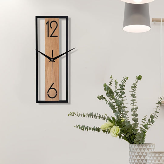 Moderne Rechteckige Wanduhr Mit Holzmaserung Für Wohnzimmer Und Büro 6
