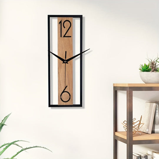 Moderne Rechteckige Wanduhr Mit Holzmaserung Für Wohnzimmer Und Büro 8