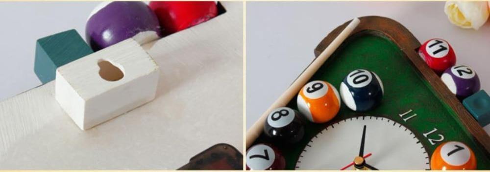 Moderne Wanduhr Billard Design Hingucker für Spielzimmer und Bars 1