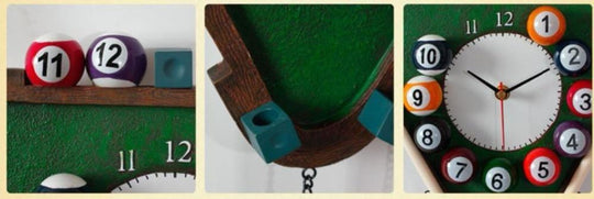 Moderne Wanduhr Billard Design Hingucker für Spielzimmer und Bars 5