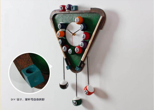 Moderne Wanduhr Billard Design Hingucker für Spielzimmer und Bars 7