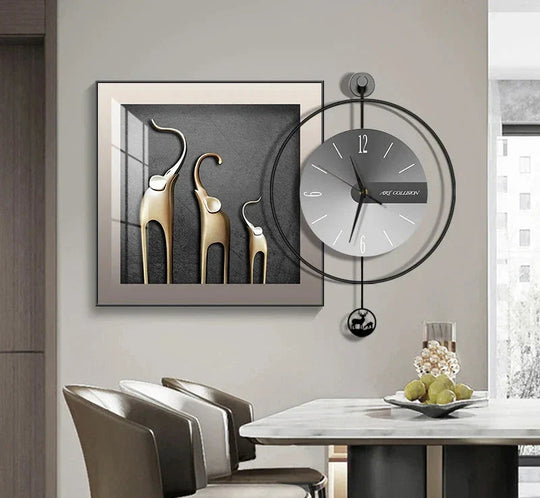 Moderne Wanduhr für Wohn- und Esszimmer mit Geräuschlosem Quarzmechanismus 12