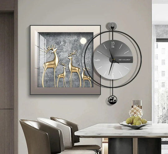 Moderne Wanduhr für Wohn- und Esszimmer mit Geräuschlosem Quarzmechanismus 13