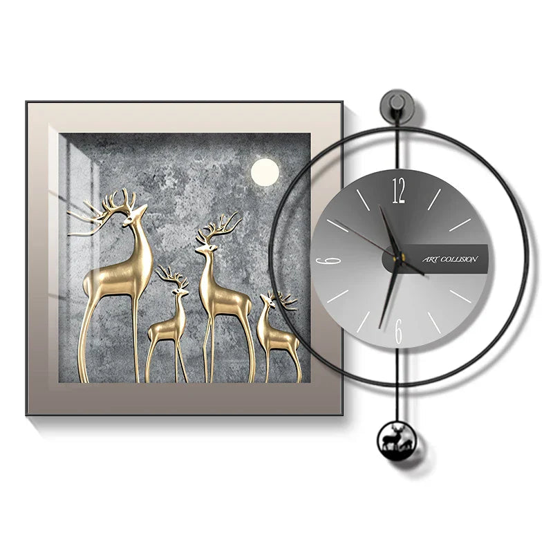 Moderne Wanduhr für Wohn- und Esszimmer mit Geräuschlosem Quarzmechanismus 2