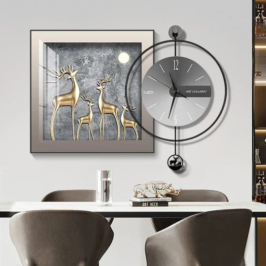 Moderne Wanduhr für Wohn- und Esszimmer mit Geräuschlosem Quarzmechanismus 5