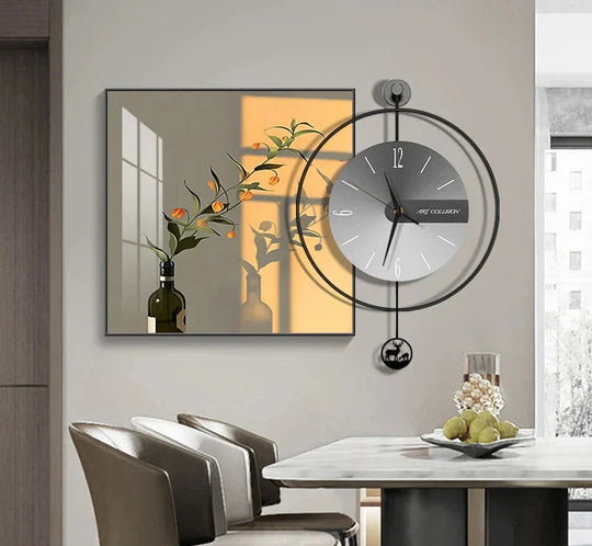 Moderne Wanduhr für Wohn- und Esszimmer mit Geräuschlosem Quarzmechanismus 7