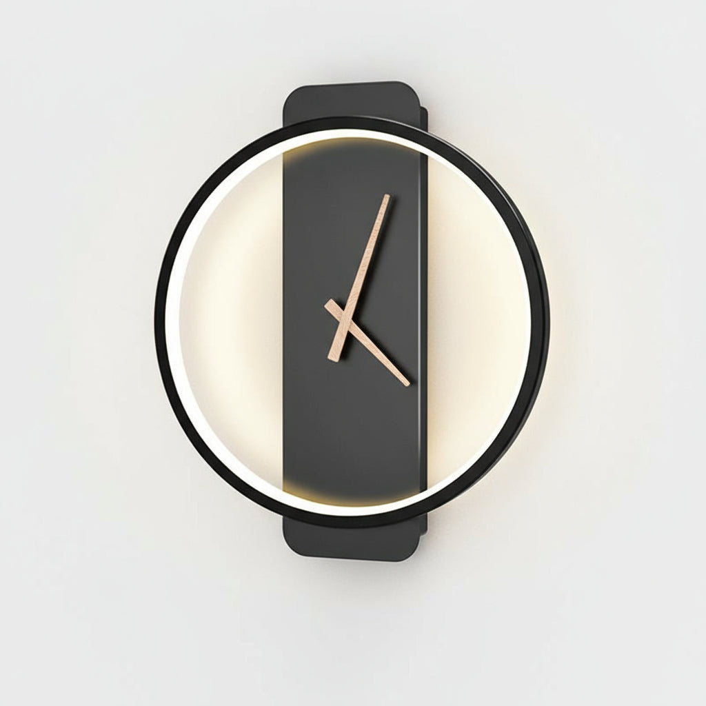 Moderne Wanduhr mit LED-Licht für stilvolle Räume 0