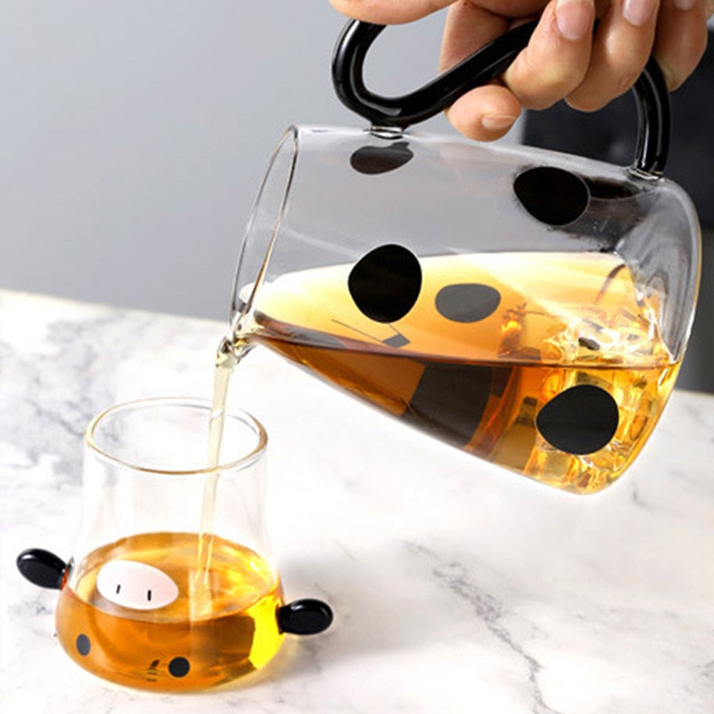 Niedliches Glaskrug-Set mit Tasse für kalte Getränke 4