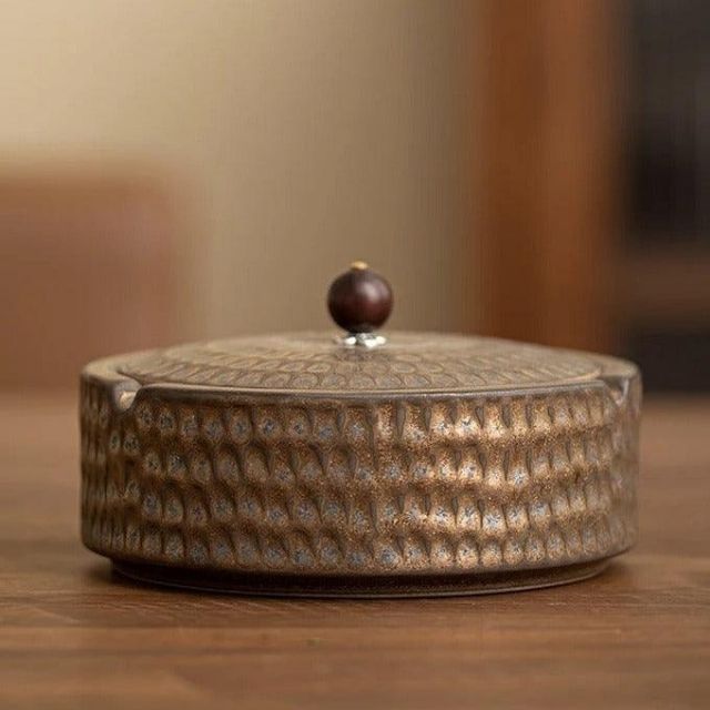 Retro Aschenbecher Mit Deckel Für Draußen Und Drinnen, Vintage Design Für Raucherbereiche 10